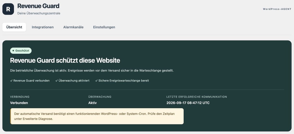 Verbindungsübersicht — Revenue Guard 0.5.0-beta (DE)